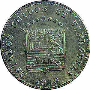 12 1/2 centimos (locha) 1948 anverso  Monedas de Venezuela